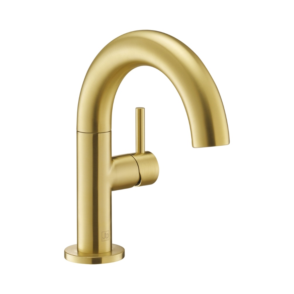 Product Cut out image of the JTP Vos Brushed Brass Side Lever Basin Mixer